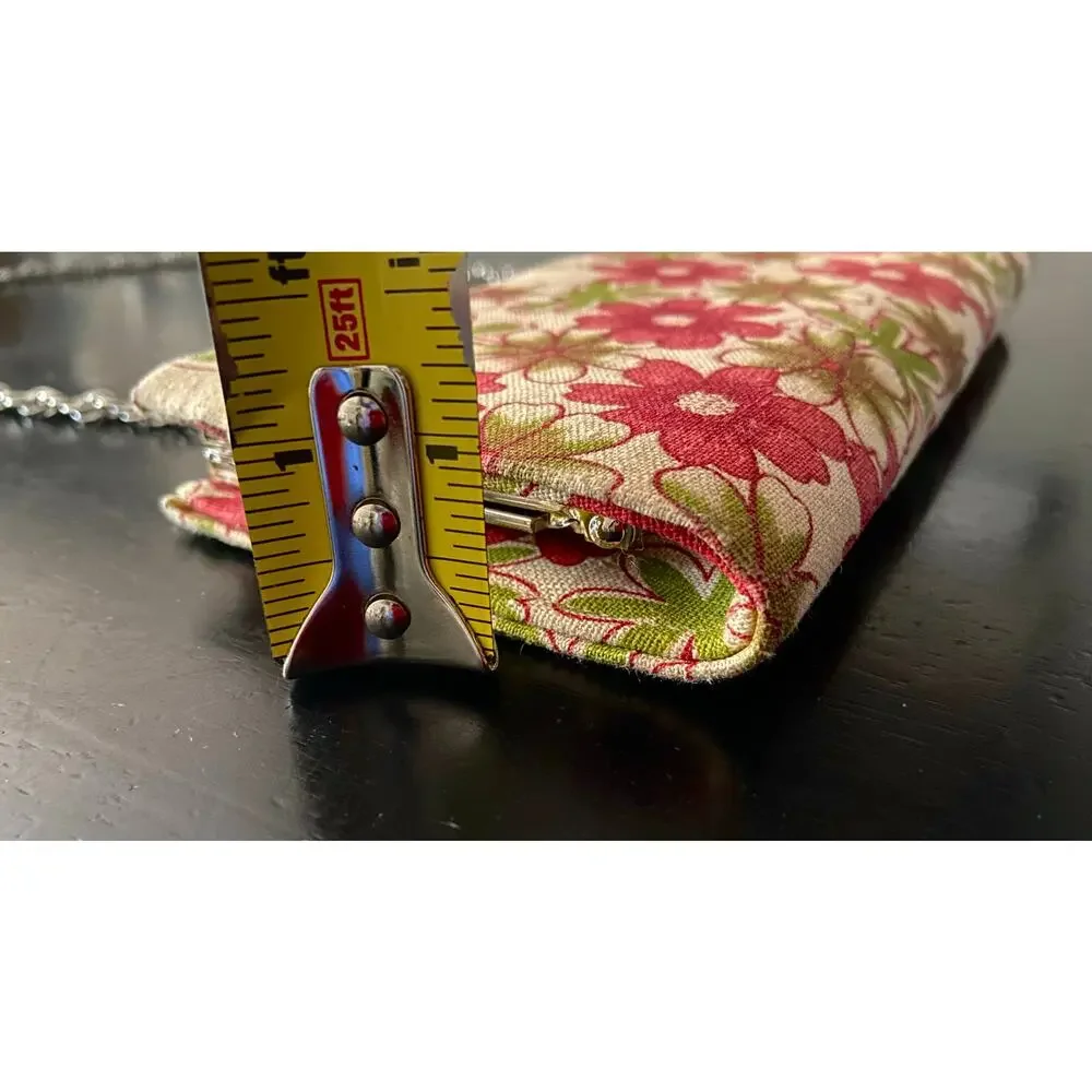 Spring Floral Clutch Purse w/Chain Strap